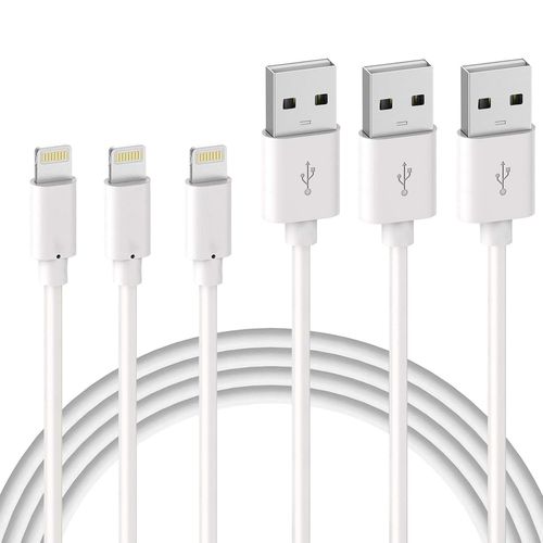 Hamiltion-Lot De 3 Cble De Chargeur Iphone 2m/6ft, Cble Lightning Mfi Certifi, Usb Fil Lightning Cordon Chargeur Compatible Avec Iphone 11 12 13 Pro Max Xr X Xs 8 Plus 8 Ipad Pro