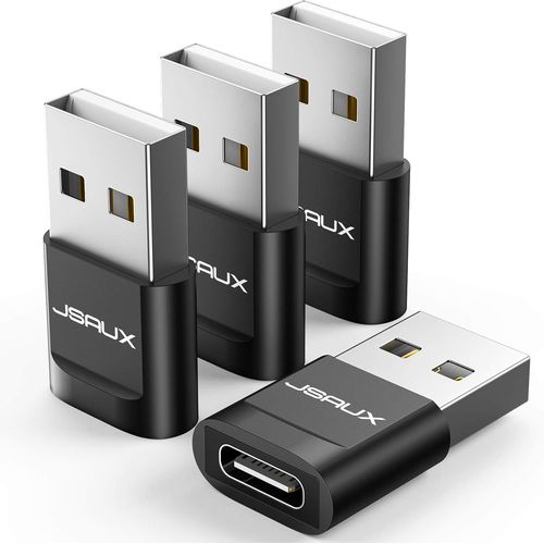 Hamiltion-Lot De 4 Adaptateurs Usb A Vers Usb C Femelle Adaptateur Usb De Type C Compatible Avec Samsung Galaxy S20/S10/S9/S8/Note10/9/8, A70/A50/A40, Google Pixel, Iphone 11/12 Pro Max-Noir