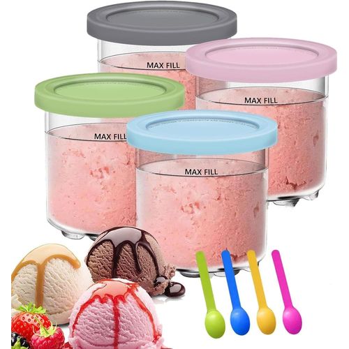 Hamiltion-Lot De 4 Rcipients De Stockage Pour Creami Ninja Creami, Rcipients De Stockage Pour Crami Ninja, Rcipients  Glace Anti-Fuite Avec Couvercle, Pour Sorbetire Ninja