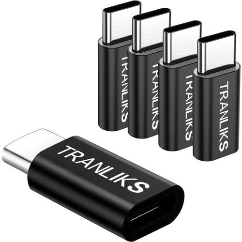 Hamiltion-Lot De 5 Adaptateurs Micro Usb Vers Usb C, Adaptateur Micro Usb Femelle Vers Type C Pour Charge Et Synchronisation Des Donnes, Noir