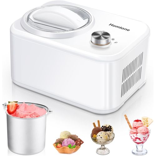 Hamiltion-Machine  Crme Glace 0,8 L Avec Compresseur 100 W, Sorbetire Sans Pr-Conglation, Fabrication De Glaces, Gelato, Sorbets, Bols De Smoothie, Milkshakes, Blanc