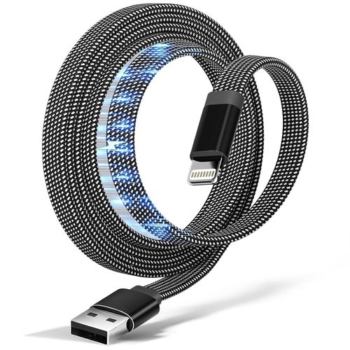 Hamiltion-Magntique Cable I-Phone Chargeur 1m, Cble Plat Usb A Vers Light-Ning Mfi Certifi En Nylon Tress, Rsistant Fil Cordon De Charge Rapide Pour I-Phone 14 Pro Max 13 12 11 Xr Xs X 8 7 Plus