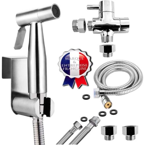 Hamiltion-Marque Franaise-Kit Douchette Wc Pour L'hygine Intime-Idal Pour Les Installations Ayant Une Arrive D'eau Par Tuyau Rigide Ou Souple-Standard Franais (3/8