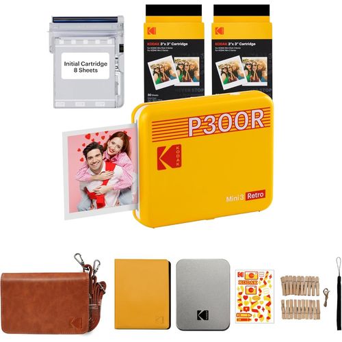 Hamiltion-Mini 3, Imprimante Photo Portable Instantane, Sans Fil, Ios Et Android, Bluetooth, 76 X 76 Mm, Technologie 4 Pass, Papier Photo Lamin, 68 Feuilles \U2013 Jaune