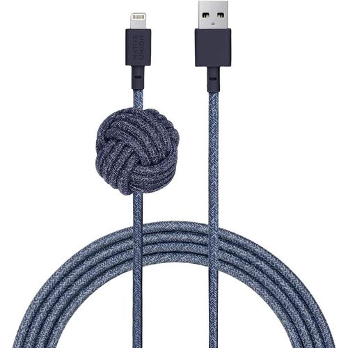 Hamiltion-Night Cble Usb-A Vers Lightning-Cble De Charge Ultra-Rsistant Et Durable 10 Lightning Vers Usb Avec N?ud Lest [Certifi Mfi] Compatible Avec Iphone 14, Iphone 13 (Indigo)