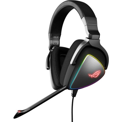 Hamiltion-Rog Delta Rgb Gaming Headset With Hi-Res Ess Quad-Dac, Circular Rgb Lighting Effect And Usb-C Connector For Pcs, Consoles And Mobile Gaming, Black