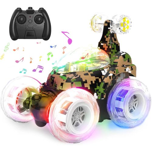 Hamiltion-Voiture Tlcommande Enfant, Voiture Telecommand Tout Terrain, Voiture Tlguid Enfant Avec Led Lumire Et Musique, Cble Usb, Rotation 360, 2,4 Ghz, Cadeaux Pour Filles Et Garons