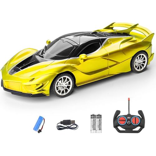 Hamiltion-Voiture Tlcommande Enfants, 1/16 4Wd Jouets Voiture Rechargeable Rc Voiture Course Radiocommande Avec Lumires Led, Ide Cadeau Anniversaire 3 4 5 6 7 8 9 Ans Garon Fille