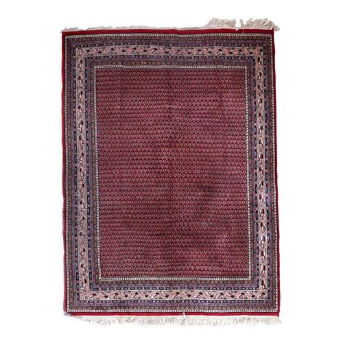 Handmade Indian Indian Vintage Rug 204cm X 252cm 1970s Rouge