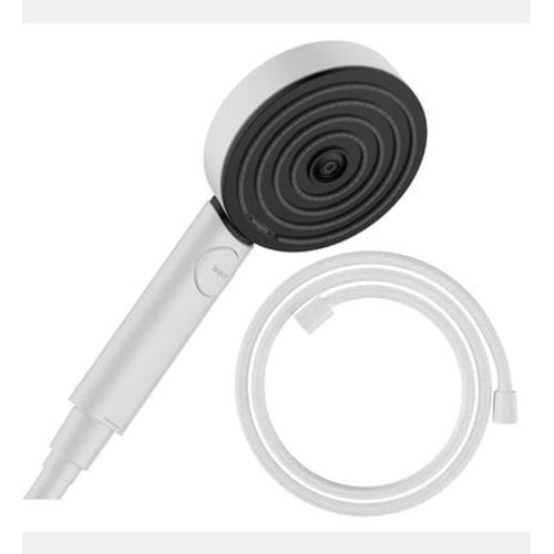 Hansgrohe - Pommeau De Douche Pulsify Select Ecosmart 105 3 Jets Relaxation Blanc Mat + Flexible De Douche Designflex 160 Cm Blanc Mat - Blanc