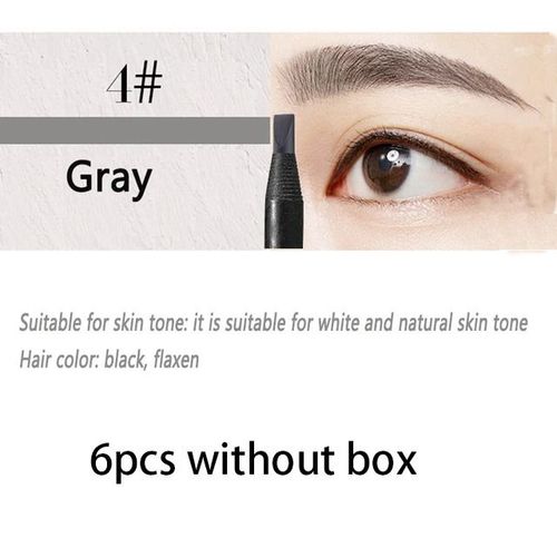 Haozhuang-Crayon De Maquillage  Noyau Dur Pour Les Yeux,Accessoire De Miles Impermable Naturel,Couleur Blanche Et Noire,6/12 Pices - Type 04 Gray 6pcs