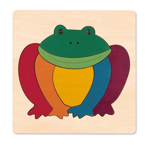 Hape George Luck Rainbow Frog Wood Puzzle (8 Piece)