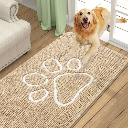 Hapihappy Tapis De Porte D'entre Tapis De Porte En Chenille Tapis De Chien Antidrapant Extrieur Pour Pattes Boueuses Tapis De Nettoyage Absorbant Et  Schage Rapide - Type Beige F4-80x120cm