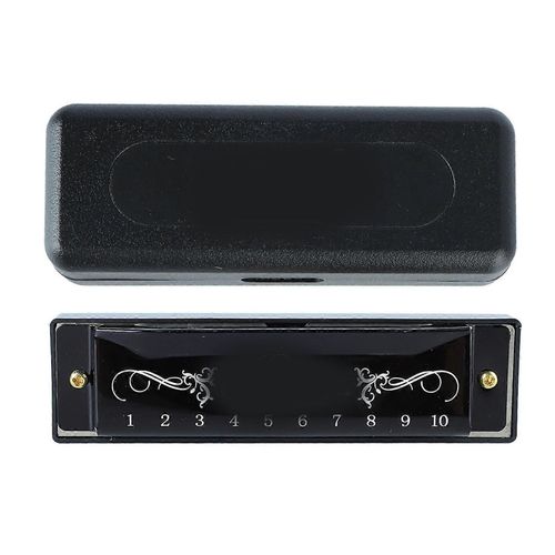 Harmonica 10 Trou 20 Tune C Cl Professionnel Standard Orgue  Bouche Avec Etui Pour Enfant Dbutant Noir