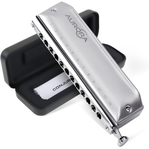 Harmonica Chromatique Sans Valve Pour Dbutants Professionnels,Harmonica  12 Trous En Do Pour Enfants Et Adultes Avec tui,1248-Aurora Key Of Do