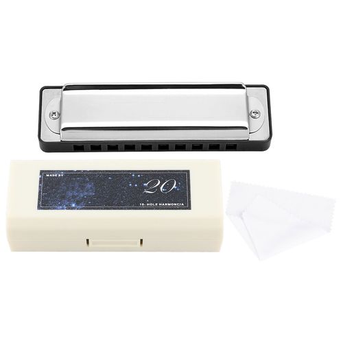 Harmonica Kongsheng Am-20d A Anches En Bronze Phosphoreux, 10 Trous, 20 Tons, Tonalite De Do (Noir)