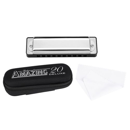 Harmonica Kongsheng Am-20d A Anches En Bronze Phosphoreux, 10 Trous, 20 Tons, Tonalite De Si Bemol, Noir