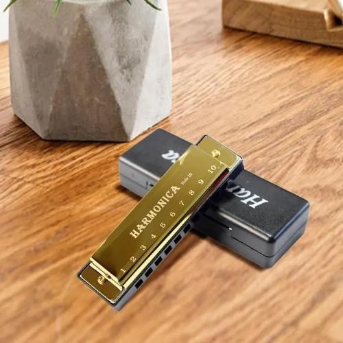 Harmonica - Omabeta - Modle 10 Trous - Coque En Titane - Pour Enfants - Son Clair