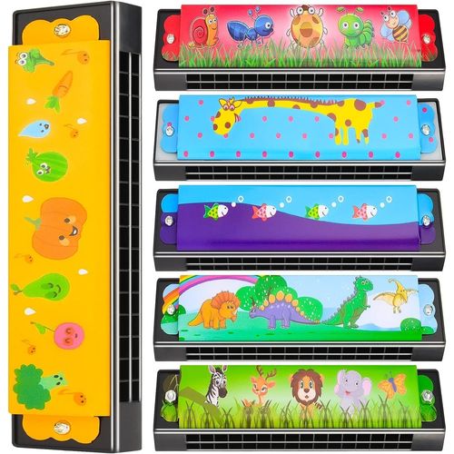 Harmonica Pour Enfants,6 Styles D'harmonica Lger Avec Double Range De 16 Trous,Harmonica ducatif Pour Tout-Petits,Enfants,Adultes,Dbutants Instrument Demusique Jouet Cadeau