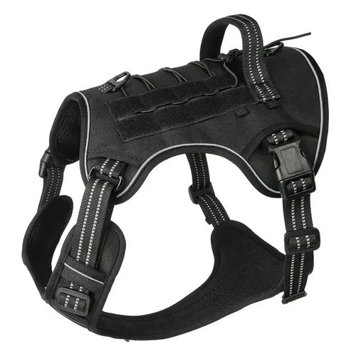 Harnais Chien Anti-Traction R Glable Solide Respirant Avec Poign E Contr Le S Curit - Noir Taille L - Efconnection