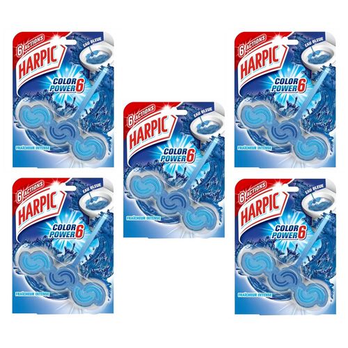 Harpic Lot De 5 Blocs Wc Color Power Eau Bleue