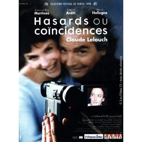 Hasards Ou Concidences - Vritable Affiche De Cinma Plie - Format 40x60 Cm - De Claude Lelouch Avec Alessandra Martines, Pierre Arditi, Marc Hollogne, Laurent Hilaire - 1998