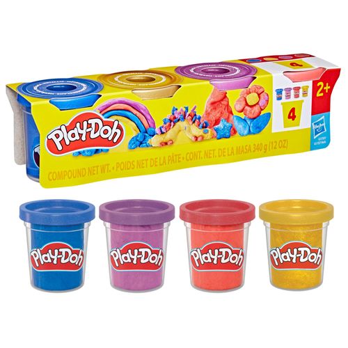 HASBRO Play-Doh pack de 4 pots de pte  modeler reflets mtalliques