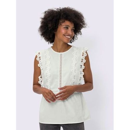 Haut  Basque Large Application En Dentelle - Linea Tesini - cru
