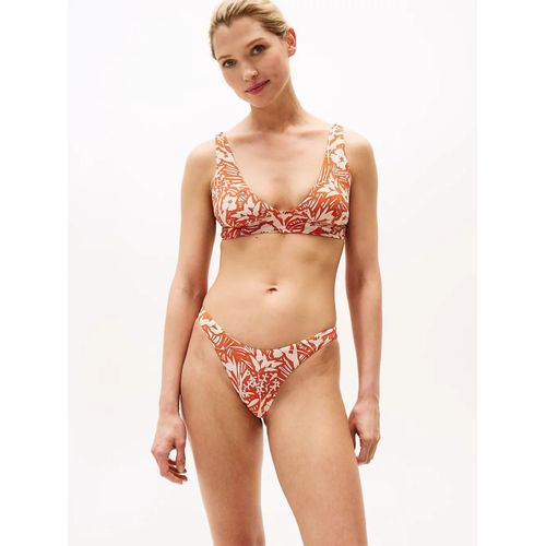 Haut De Bikini Triangle  Motif Tropical Fixed Triangle/Tropical Palm Brilliant Orange - Xs