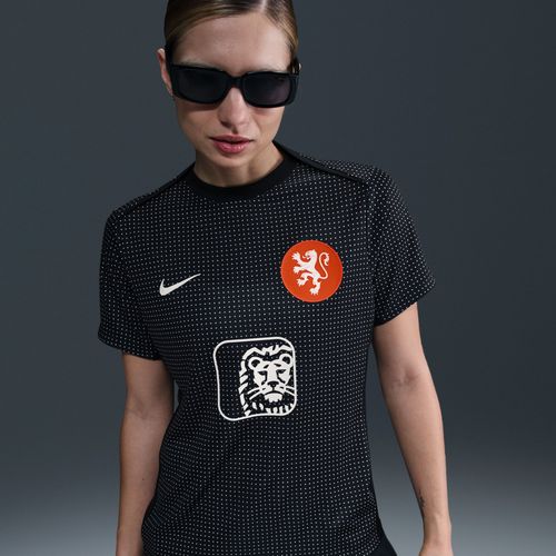 Haut De Foot  Manches Courtes D'avant-Match Nike Dri-Fit Pays-Bas Academy Pro Pour Femme - Noir