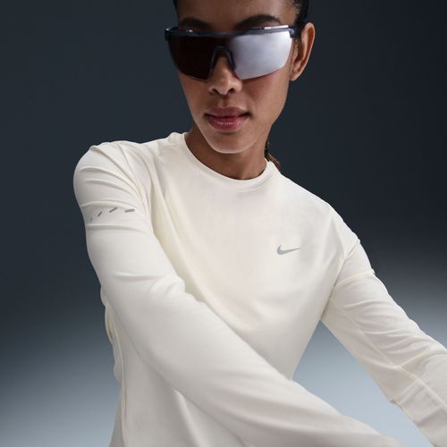 Haut De Running  Manches Longues Et Col Ras-Du-Cou Dri-Fit Anti-Uv Nike Swift Pour Femme - Blanc