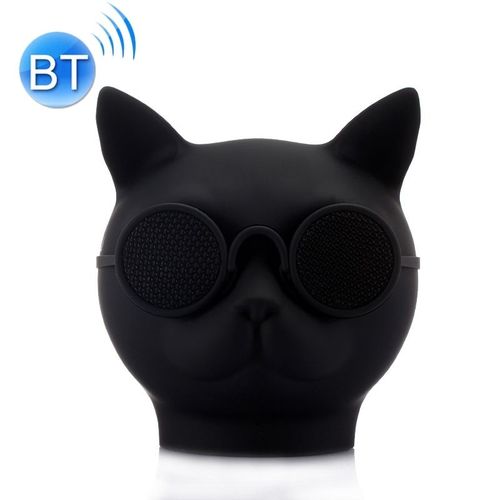 Haut-parleurs Bluetooth Stro Forme Mini Chat Mains Libres/Carte TF/FM + SD 8Go Noir YONIS