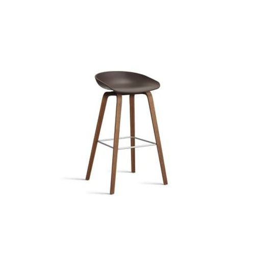 Hay - Tabouret De Bar About A Stool Aas 32 Noyer - Raisin 2.0 - Repose-Pied Acier Inoxydable - Hauteur D'assise 75 Cm - Filzgleiter - Violet