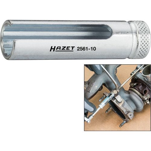 Hazet Douille Pour Le Compresseur Turbo ( 12 Pans) - Carr Creux 6,3 Mm (1/4 Pouce) - Profil  12 Pans Extrieurs - Taille: 10 - Dimension: 57 - 2561-10