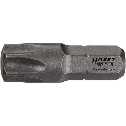 Hazet Embout-Tournevis (Bit) - Hexagone Massif 6,3 (1/4 Pouce) - Profil Torx Intrieur - Taille: T 45 - Longueur Totale: 25 Mm - 2597-T45