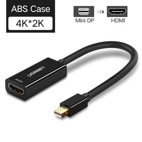 HDMI-4K-Noir - adaptateur Mini DisplayPort vers HDMI VGA, compatible Thunderbolt 2, cble DP pour MacBook Air 13 Surface Pro 4, Mini DP