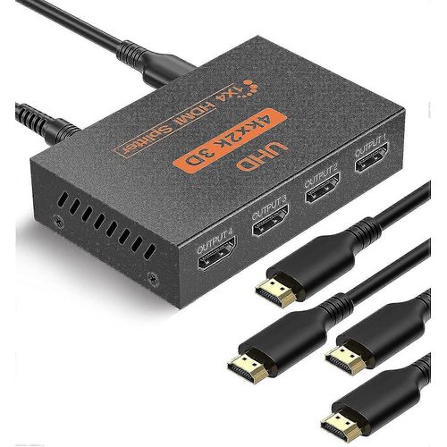 Hdmi Splitter 1 En 4 Out 4 Way Hdmi Distribution Prend en charge 3d 4k 1080p Hdmi Splitte 1x4 Hdmi Splitter