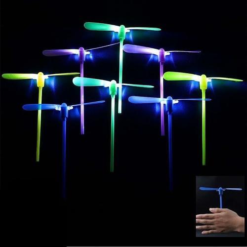 Hlicoptres Jouets Volants, 20 Pices Helicoptere Lumineux Led Hlicoptre Arrow Rocket Copters Cadeau Amusant (Couleur Alatoire)