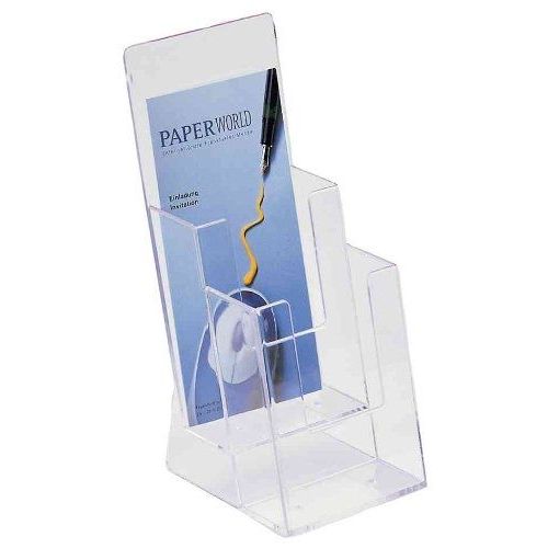 Helit Porte-Brochure, 1/3 A4/C6, 2 Compartiments, En Acryl.