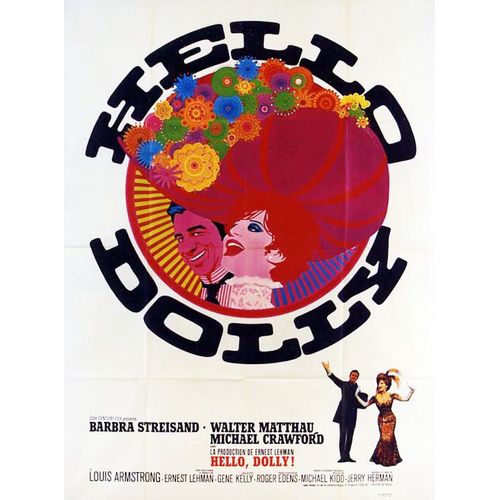 Hello Dolly - Vritable Affiche De Cinma Plie - Format 60x80 Cm - De Gene Kelly Avec Barbra Streisand, Walter Matthau, Louis Armstrong, Michael Crawford - 1969