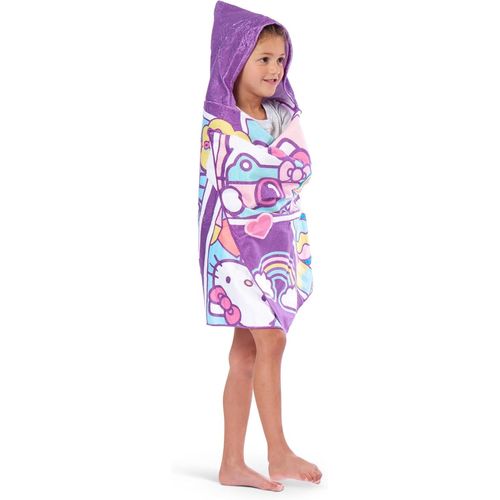 Hello Kitty Let's Go Serviette De Plage  Capuche Pour Jeunes, 53,3 X 129,5 Cm, Coton[Gra12538]