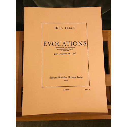 Henri Tomasi Evocations Pour Saxophone En Mi B Seul Partition ditions Leduc