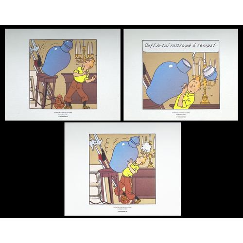 Herge : Tintin - Le Secret De La Licorne, 3 Lithographie Ex-Libris