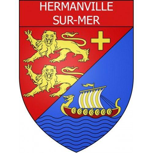 Hermanville-Sur-Mer 14 Ville Stickers Blason Autocollant Adhsif - 12 Cm