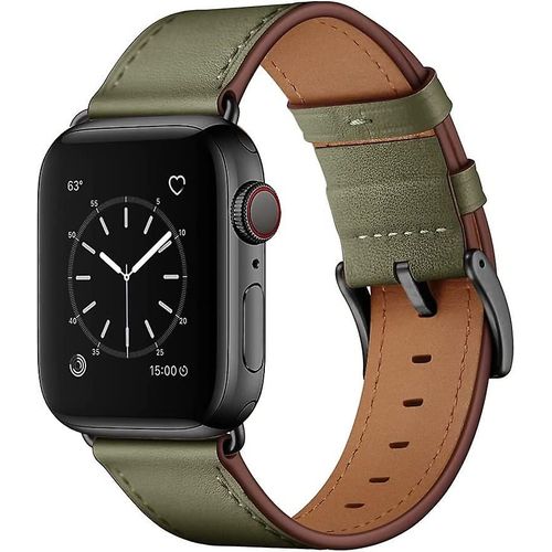 Heytea Compatible Avec Apple Watch Band 41mm 40mm 38mm, Bracelet De Remplacement En Cuir Vritable Compatible Avec Apple Watch Series 7/6/5/4/3/2/1/Se, Ar