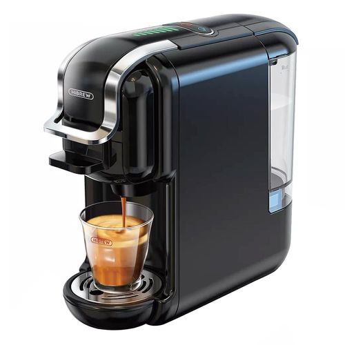 HiBREW H2B Cafetire 5 en 1 avec ligne de niveau d'eau, machine  caf  capsules chaudes/froides 1450 W 19 bars, rservoir d'eau 600 ml - Noir