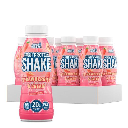 High Protein Shake - Strawberries & Cream Pack De 8