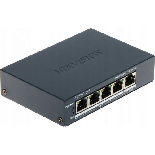 Hikvision DS-3E1505P-EI Switch di Rete Gestito 5 Porte Gigabit Ethernet PoE 60W Grigio