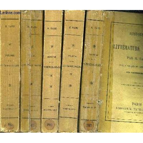 Histoire De La Litterature Anglaise - 5 Volumes - Tomes 1 A 5 - 4eme Edition   de TAINE H. 