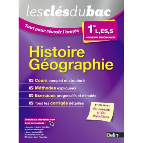 Histoire Gographie 1re L, Es, S    Format Broch 